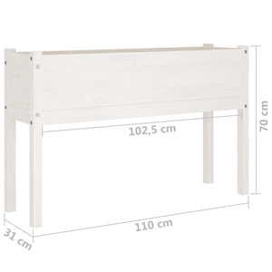 Ζαρντινιέρες 2 τεμ. Λευκό 110 x 31 x 70 εκ. Μασίφ Ξύλο Πεύκου