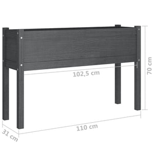 Ζαρντινιέρα Γκρι 110 x 31 x 70 εκ. από Μασίφ Ξύλο Πεύκου