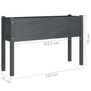 Ζαρντινιέρες 2 τεμ. Γκρι 110 x 31 x 70 εκ. Μασίφ Ξύλο Πεύκου - Pakobazaar