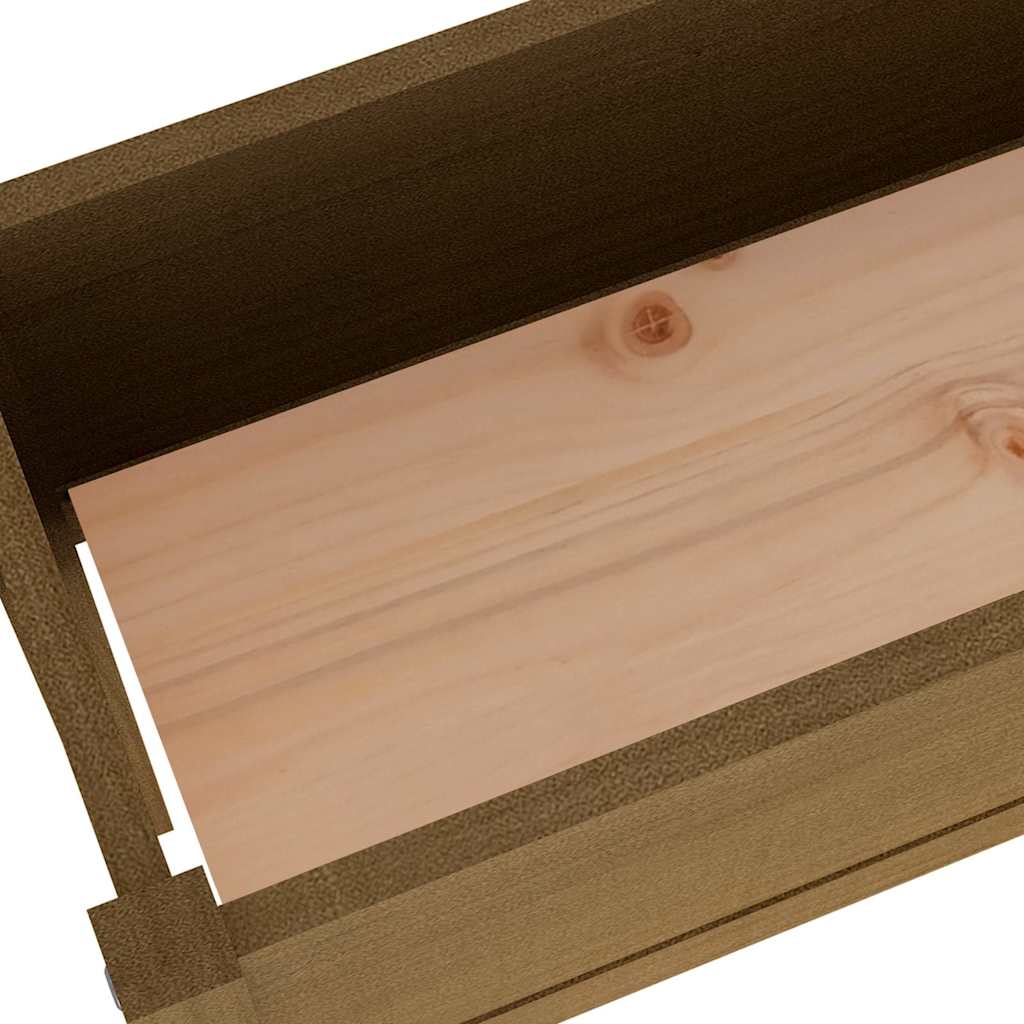 Ζαρντινιέρες 2 τεμ. Καφέ Μελί 110x31x70 εκ. Μασίφ Ξύλο Πεύκου