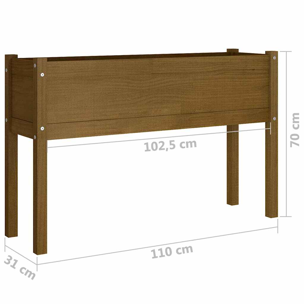 Ζαρντινιέρες 2 τεμ. Καφέ Μελί 110x31x70 εκ. Μασίφ Ξύλο Πεύκου