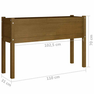 Ζαρντινιέρες 2 τεμ. Καφέ Μελί 110x31x70 εκ. Μασίφ Ξύλο Πεύκου