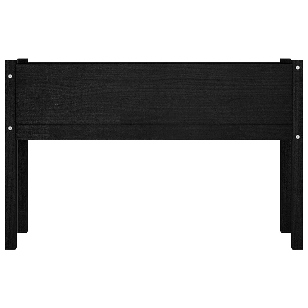 Ζαρντινιέρες 2 τεμ. Μαύρο 110 x 31 x 70 εκ. Μασίφ Ξύλο Πεύκου