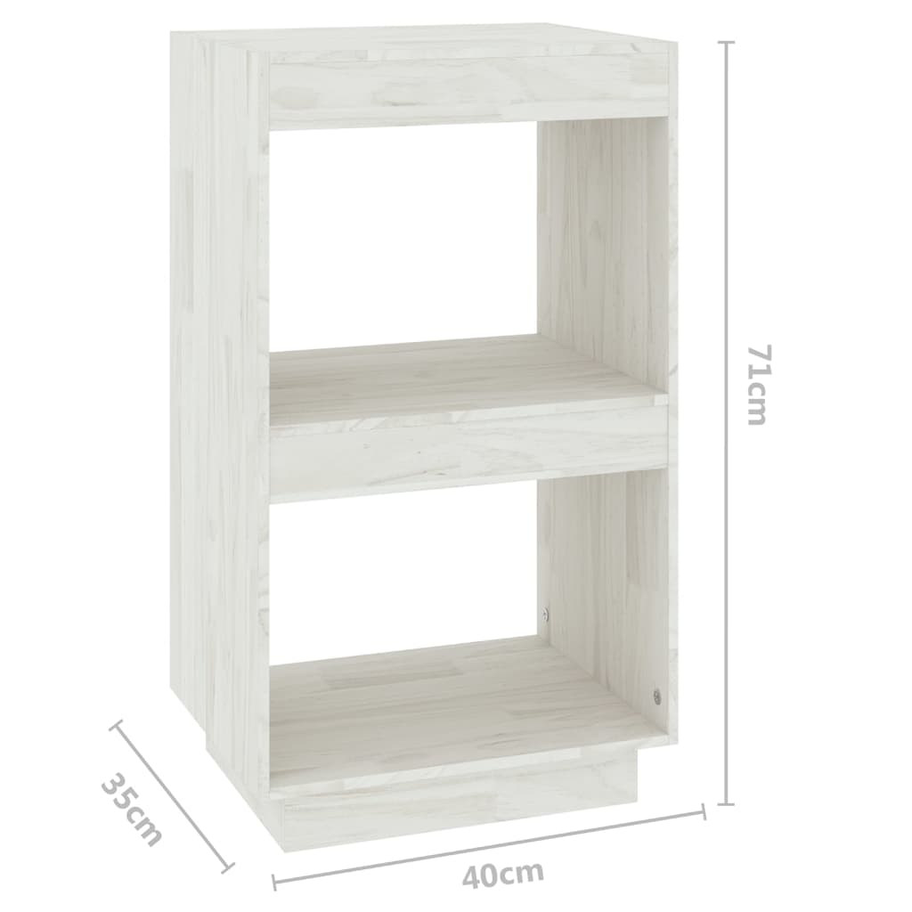 Βιβλιοθήκη Λευκή 40 x 35 x 71 εκ. από Μασίφ Ξύλο Πεύκου - Pakobazaar