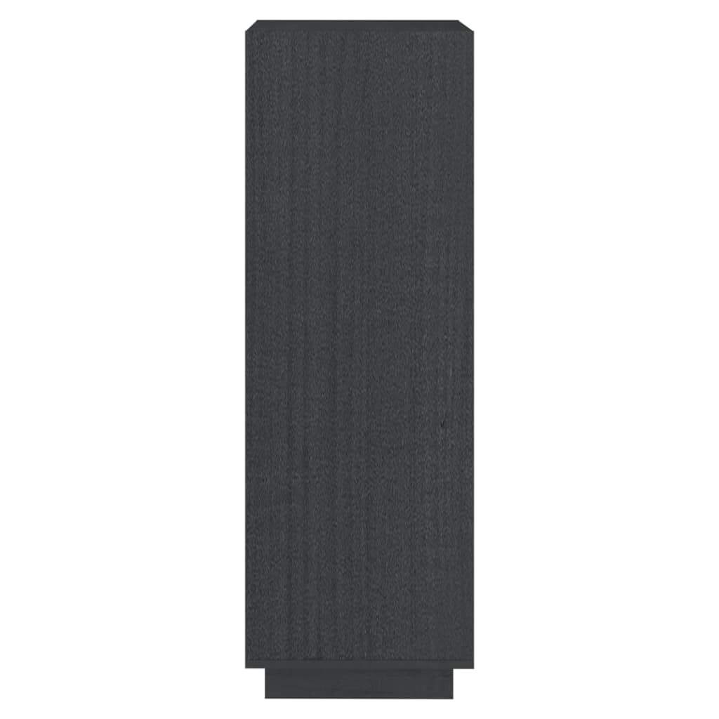 Βιβλιοθήκη/Διαχωρ. Χώρου Γκρι 40x35x103 εκ. Μασίφ Ξύλο Πεύκου