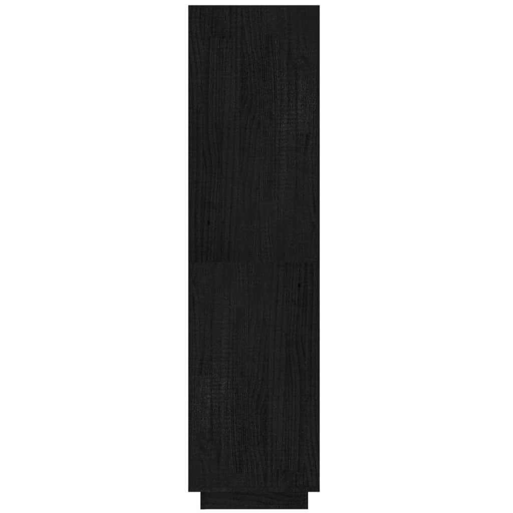 Βιβλιοθήκη/Διαχωριστικό Χώρου Μαύρο 40x35x135 εκ. Μασίφ Πεύκο