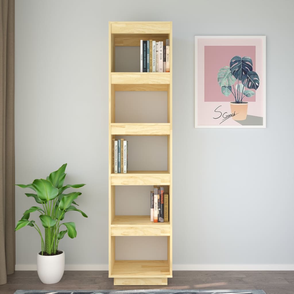 Βιβλιοθήκη/Διαχωριστικό Χώρου 40x35x167 εκ. Μασίφ Ξύλο Πεύκου