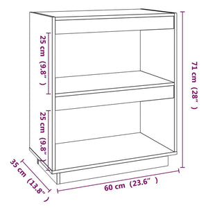 Βιβλιοθήκη 60 x 35 x 71 εκ. από Μασίφ Ξύλο Πεύκου