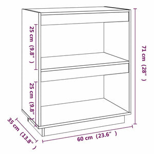 Βιβλιοθήκη Λευκή 60 x 35 x 71 εκ. από Μασίφ Ξύλο Πεύκου