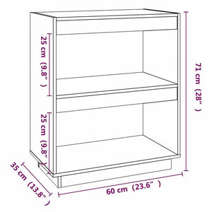 Βιβλιοθήκη Μαύρη 60 x 35 x 71 εκ. από Μασίφ Ξύλο Πεύκου