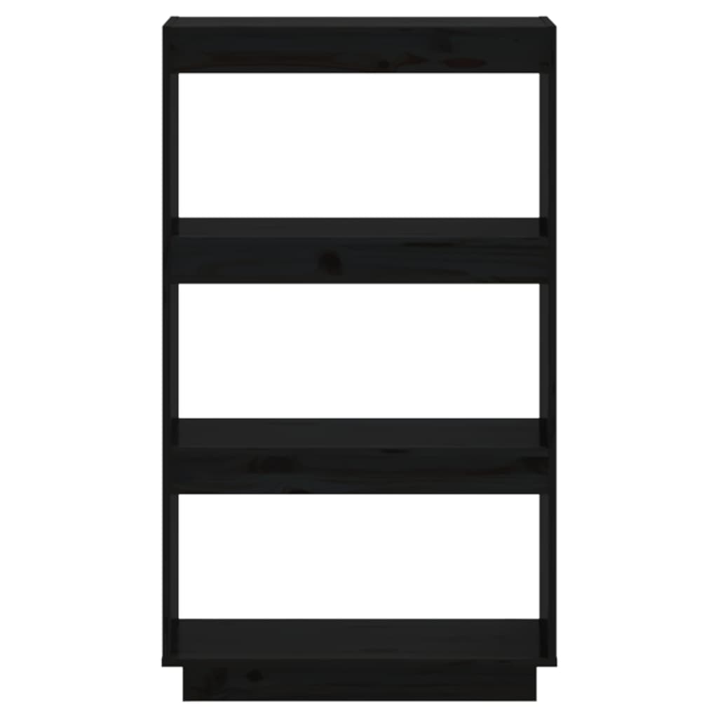 Βιβλιοθήκη/Διαχωριστικό Χώρου Μαύρο 60x35x103 εκ. Μασίφ Πεύκο