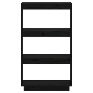 Βιβλιοθήκη/Διαχωριστικό Χώρου Μαύρο 60x35x103 εκ. Μασίφ Πεύκο