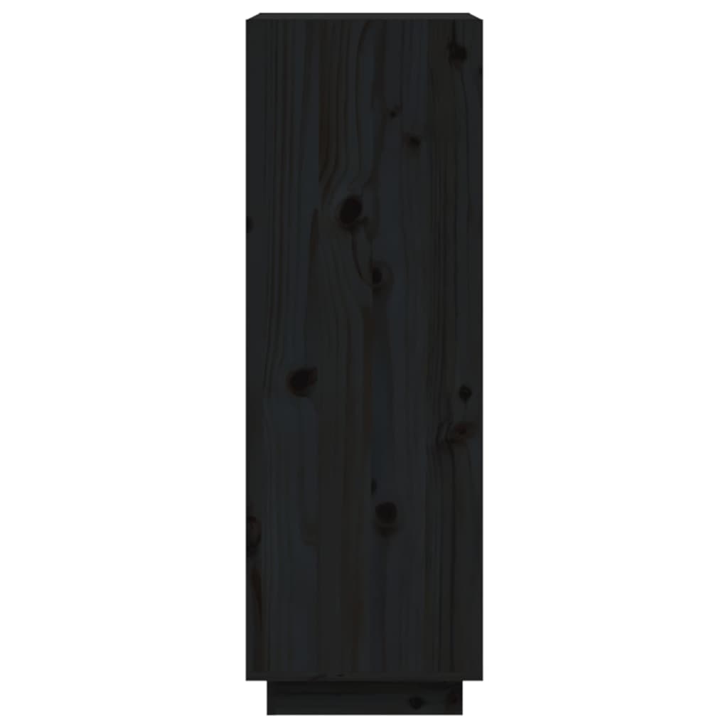 Βιβλιοθήκη/Διαχωριστικό Χώρου Μαύρο 60x35x103 εκ. Μασίφ Πεύκο