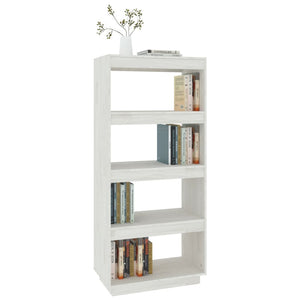 Βιβλιοθήκη/Διαχωριστικό Χώρου Λευκό 60x35x135 εκ. Μασίφ Πεύκο - Pakobazaar