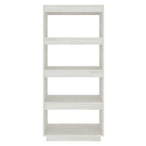 Βιβλιοθήκη/Διαχωριστικό Χώρου Λευκό 60x35x135 εκ. Μασίφ Πεύκο - Pakobazaar
