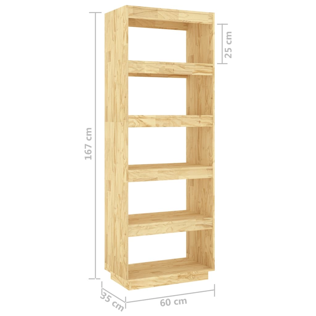 Βιβλιοθήκη/Διαχωριστικό Χώρου 60x35x167 εκ. Μασίφ Ξύλο Πεύκου