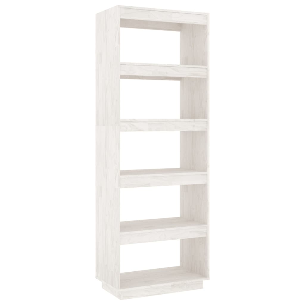 Βιβλιοθήκη/Διαχωριστικό Χώρου Λευκό 60x35x167 εκ. Μασίφ Πεύκο