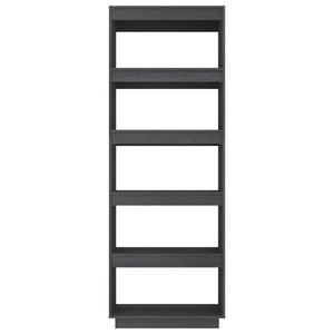 Βιβλιοθήκη/Διαχωριστικό Χώρου Γκρι 60x35x167 εκ. Μασίφ Πεύκο