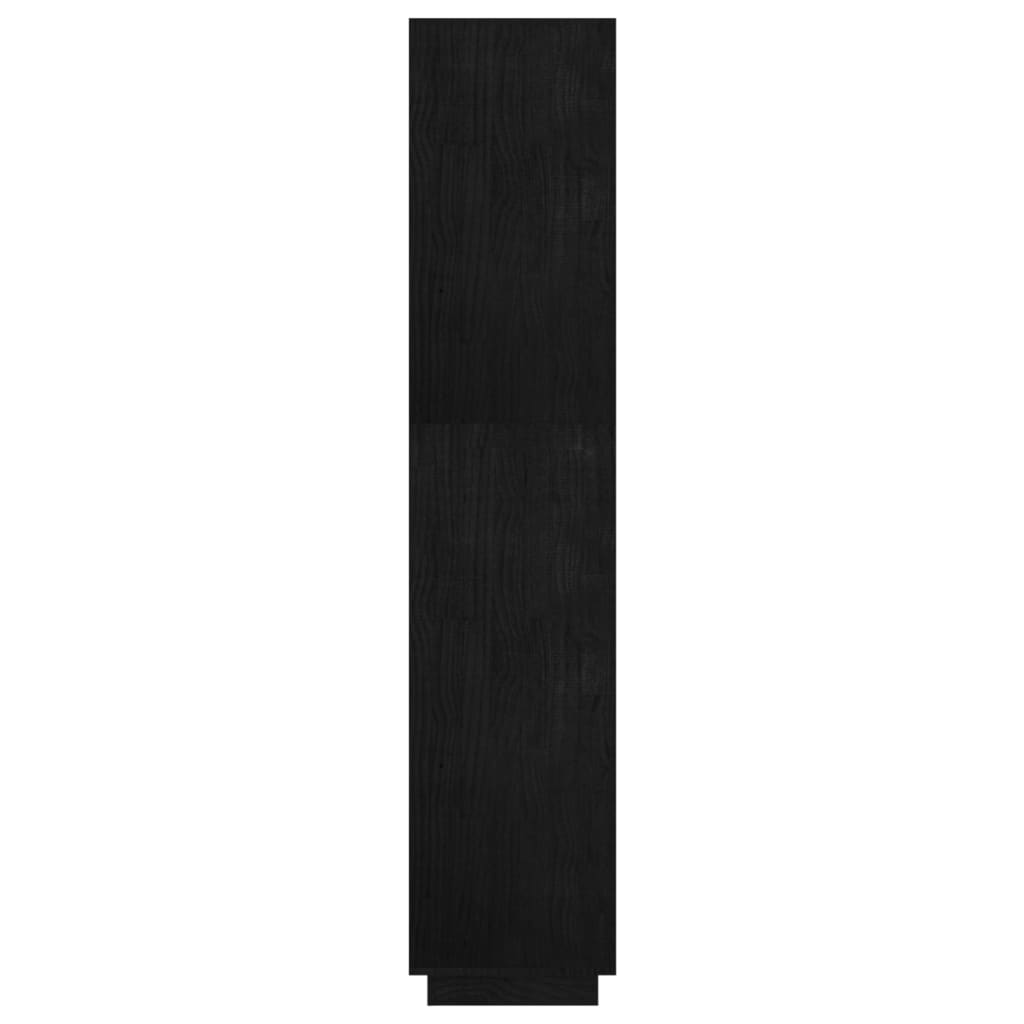 Βιβλιοθήκη/Διαχωριστικό Χώρου Μαύρο 60x35x167 εκ. Μασίφ Πεύκο