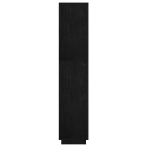 Βιβλιοθήκη/Διαχωριστικό Χώρου Μαύρο 60x35x167 εκ. Μασίφ Πεύκο