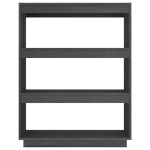 Βιβλιοθήκη/Διαχωριστικό Χώρου Γκρι 80x35x103 εκ. Μασίφ Πεύκο