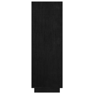 Βιβλιοθήκη/Διαχωριστικό Χώρου Μαύρο 80x35x103 εκ. Μασίφ Πεύκο