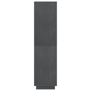 Βιβλιοθήκη/Διαχωριστικό Χώρου Γκρι 80x35x135 εκ. Μασίφ Πεύκο