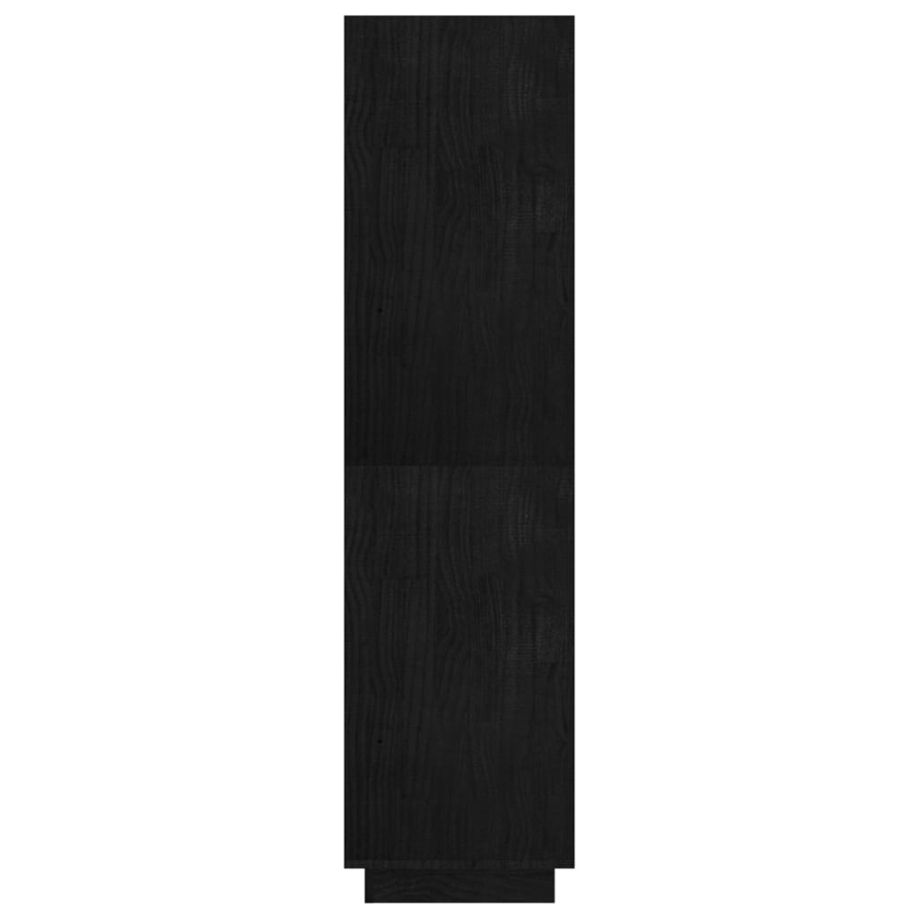 Βιβλιοθήκη/Διαχωριστικό Χώρου Μαύρο 80x35x135 εκ. Μασίφ Πεύκο