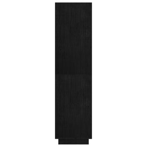 Βιβλιοθήκη/Διαχωριστικό Χώρου Μαύρο 80x35x135 εκ. Μασίφ Πεύκο