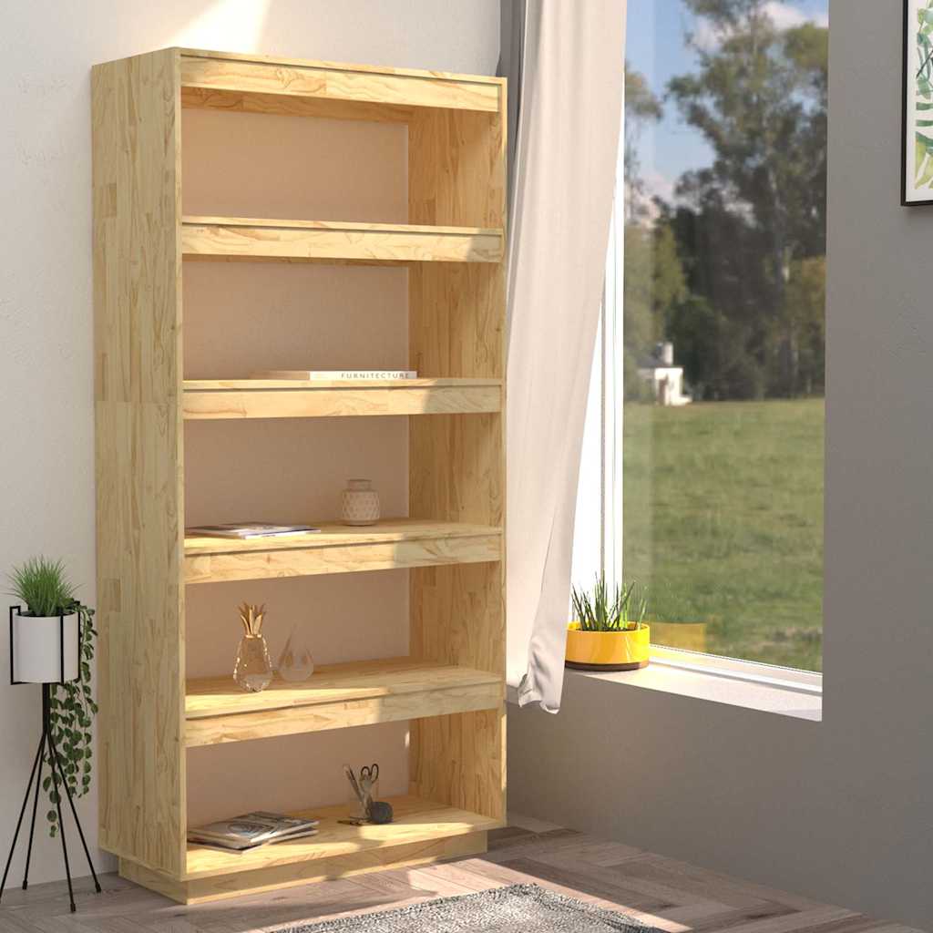 Βιβλιοθήκη/Διαχωριστικό Χώρου 80x35x167 εκ. Μασίφ Ξύλο Πεύκου