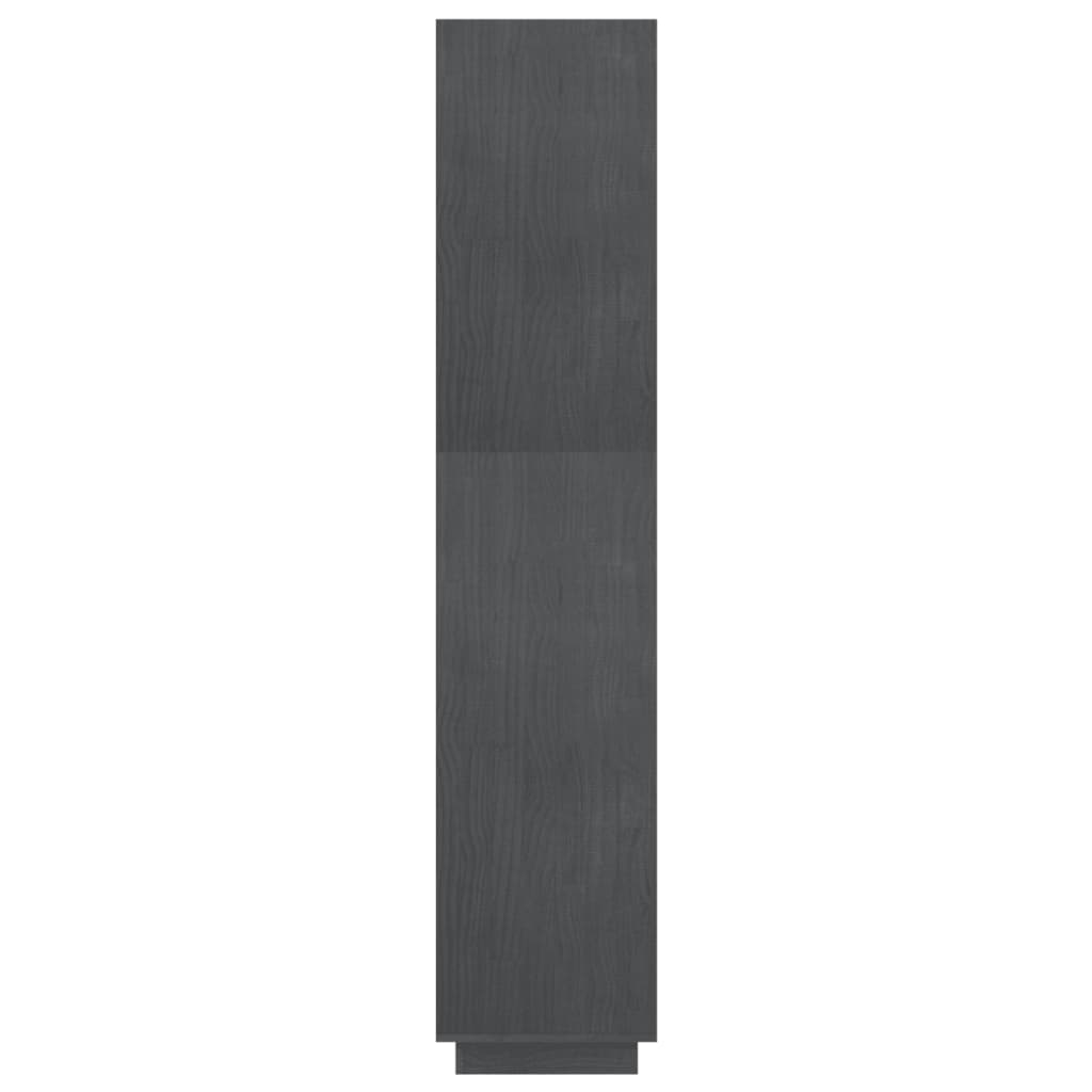 Βιβλιοθήκη/Διαχωρ. Χώρου Γκρι 80x35x167 εκ. Μασίφ Ξύλο Πεύκου - Pakobazaar