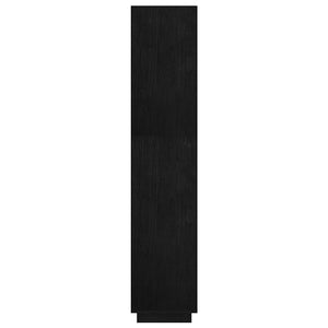 Βιβλιοθήκη/Διαχωρ. Χώρου Μαύρο 80x35x167 εκ. Μασίφ Ξύλο Πεύκου