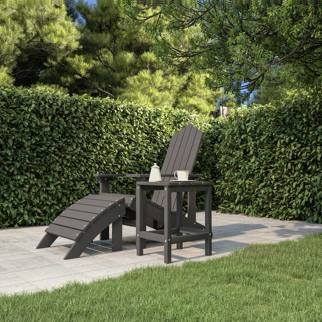 Τραπέζι Κήπου Adirondack Ανθρακί 38 x 38 x 46 εκ. από HDPE