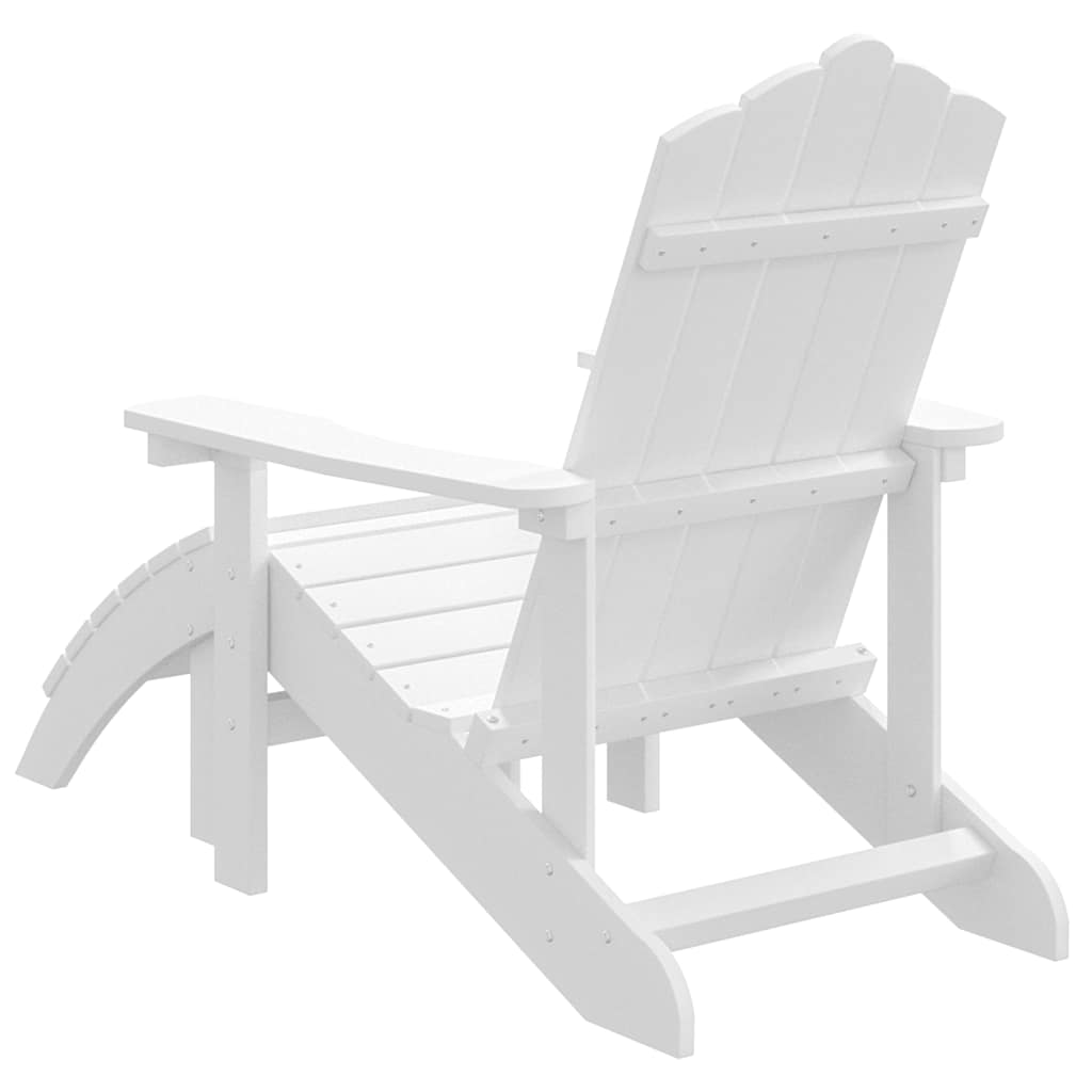 Καρέκλα Κήπου Adirondack με Υποπόδιο Λευκή από HDPE - Pakobazaar