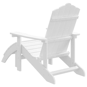 Καρέκλα Κήπου Adirondack με Υποπόδιο Λευκή από HDPE - Pakobazaar