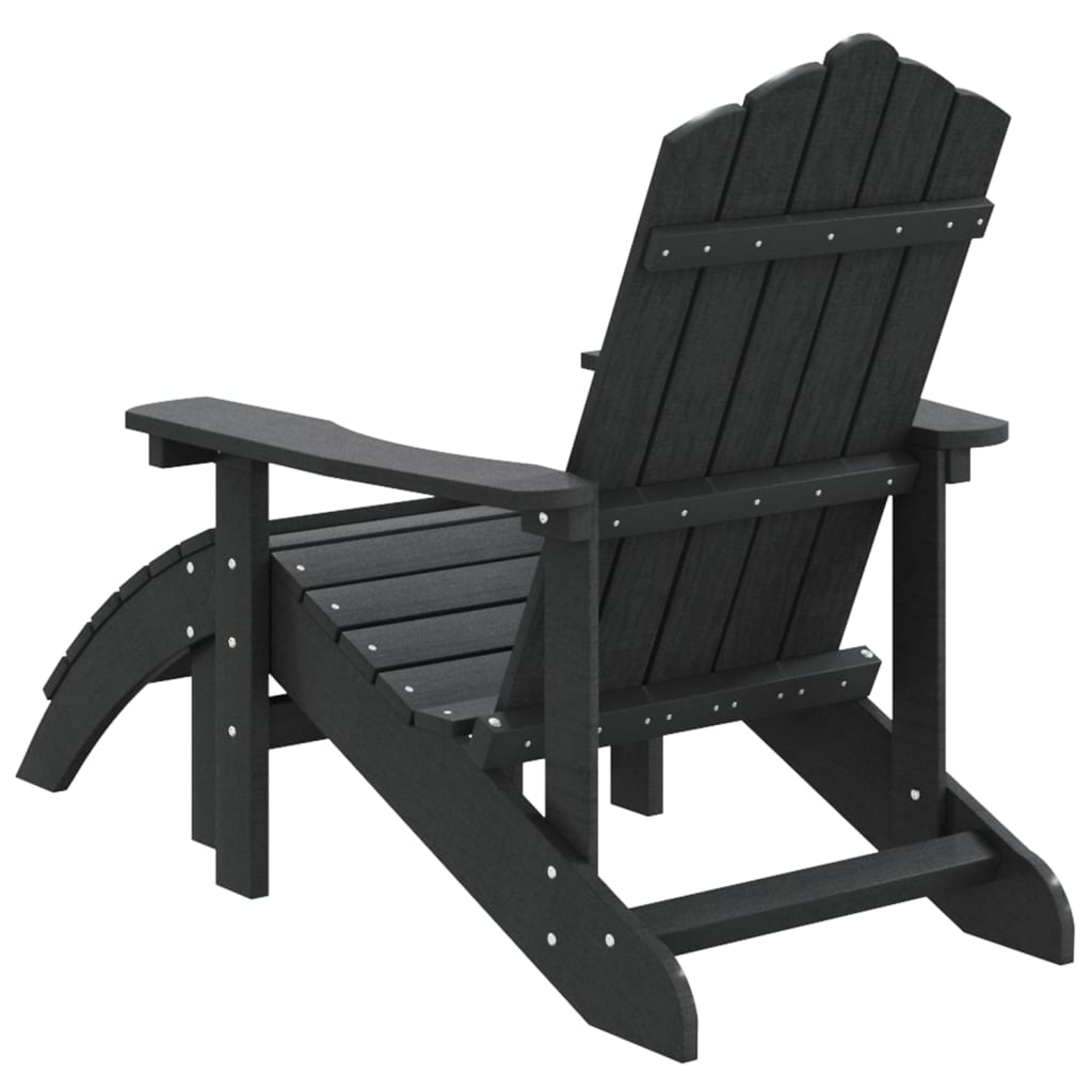 Καρέκλα Κήπου Adirondack με Υποπόδιο Ανθρακί από HDPE