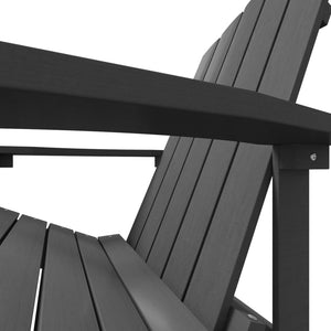 Καρέκλα Κήπου Adirondack με Υποπόδιο Ανθρακί από HDPE
