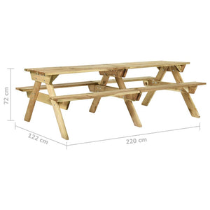 Τραπέζι Πικ-νικ με Παγκάκια 220x122x72 εκ. Εμποτ. Ξύλο Πεύκου