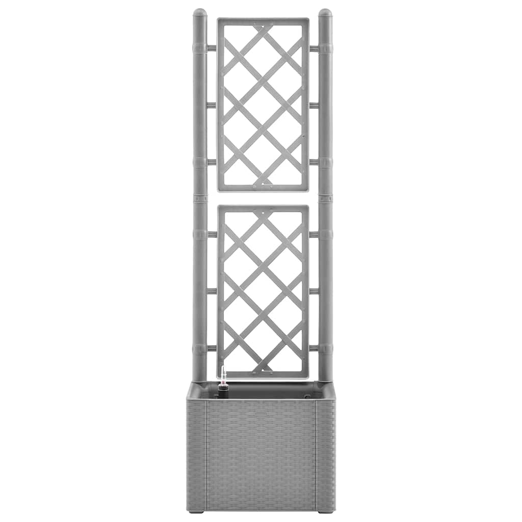 Ζαρντινιέρα Κήπου Γκρι με Καφασωτό και Αυτόματο Πότισμα