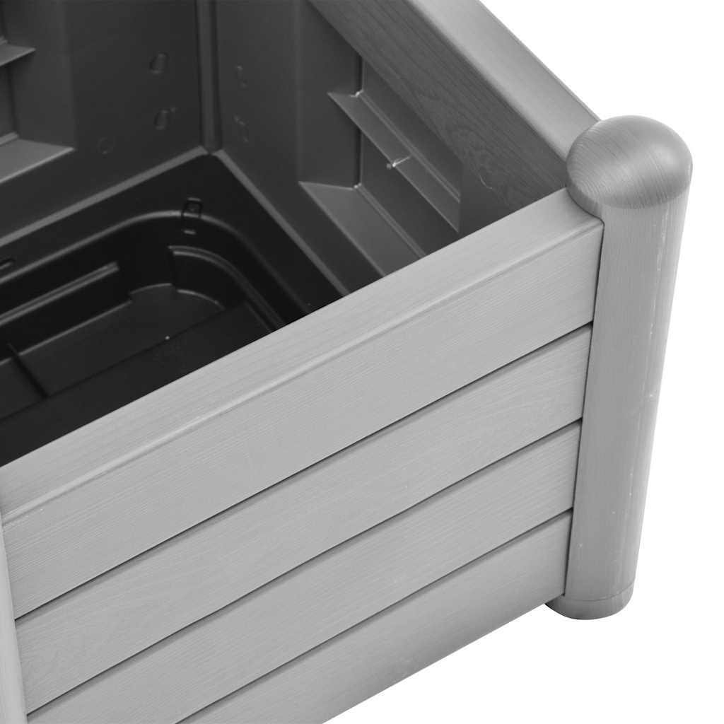 Ζαρντινιέρα Κήπου με Καφασωτό Γκρι 43x43x142 εκ Πολυπροπυλένιο