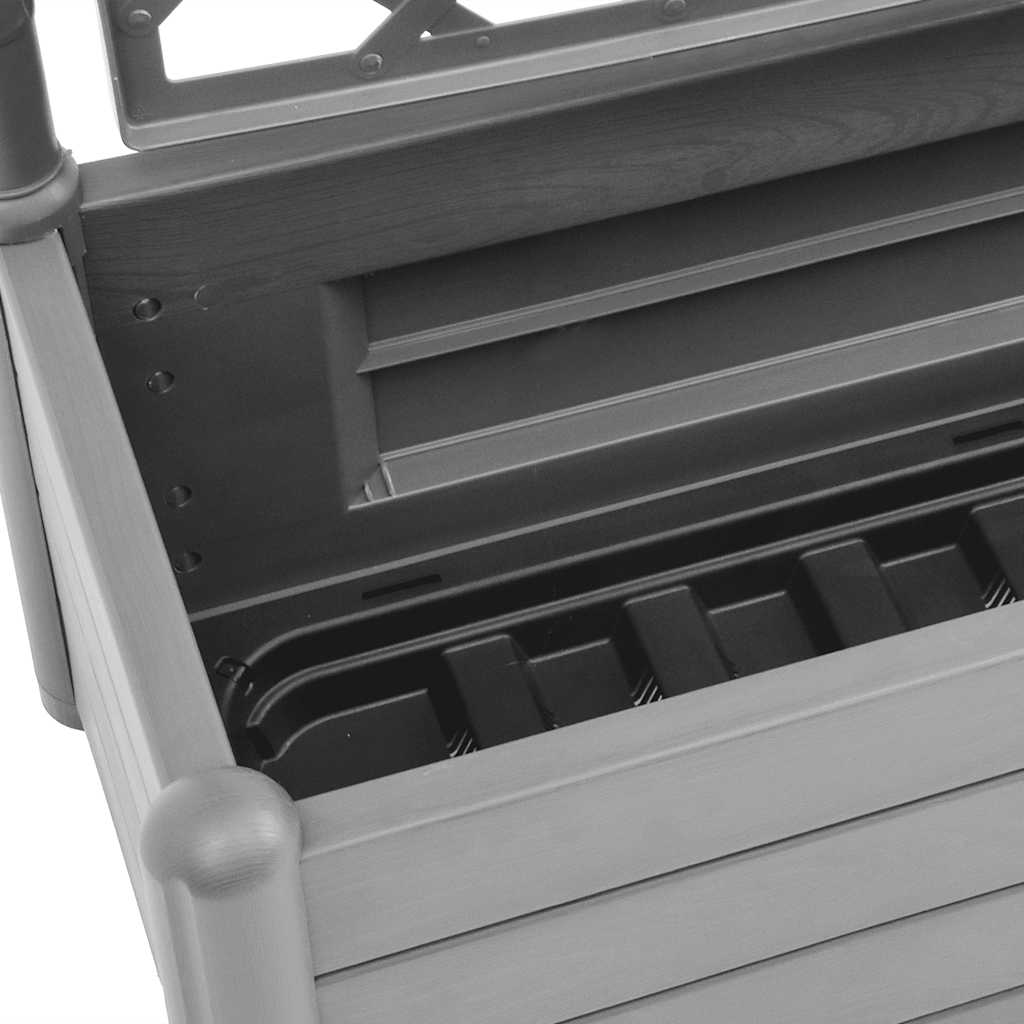 Ζαρντινιέρα Κήπου με Καφασωτό Γκρι 100 x 43 x 142 εκ. από PP