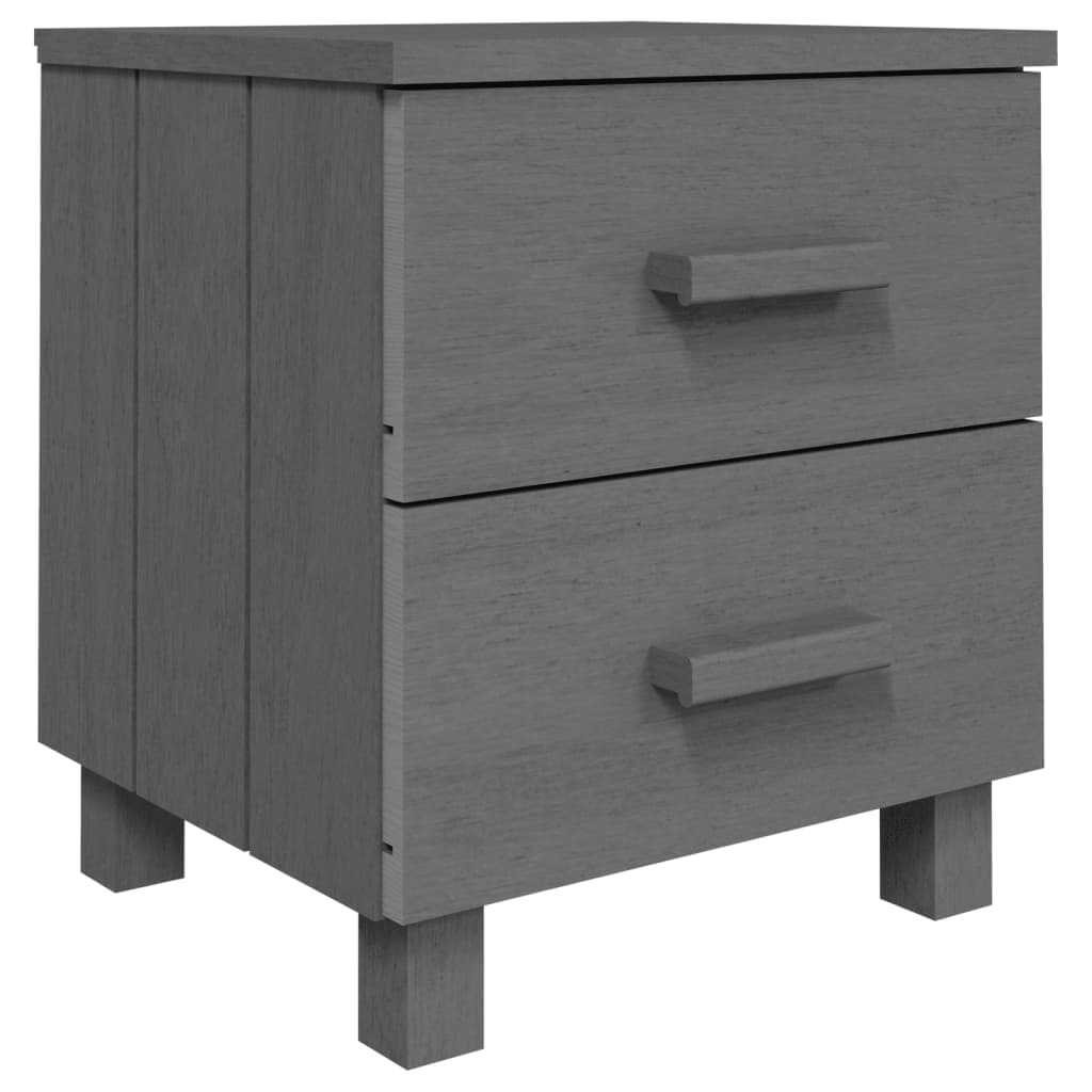 Κομοδίνο HAMAR Σκούρο Γκρι 40 x 35 x 44,5 εκ. Μασίφ Ξύλο Πεύκου