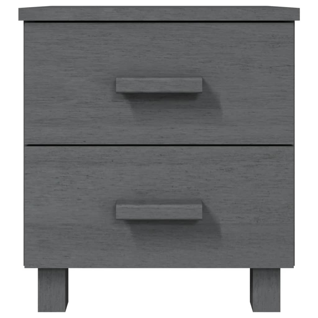 Κομοδίνο HAMAR Σκούρο Γκρι 40 x 35 x 44,5 εκ. Μασίφ Ξύλο Πεύκου