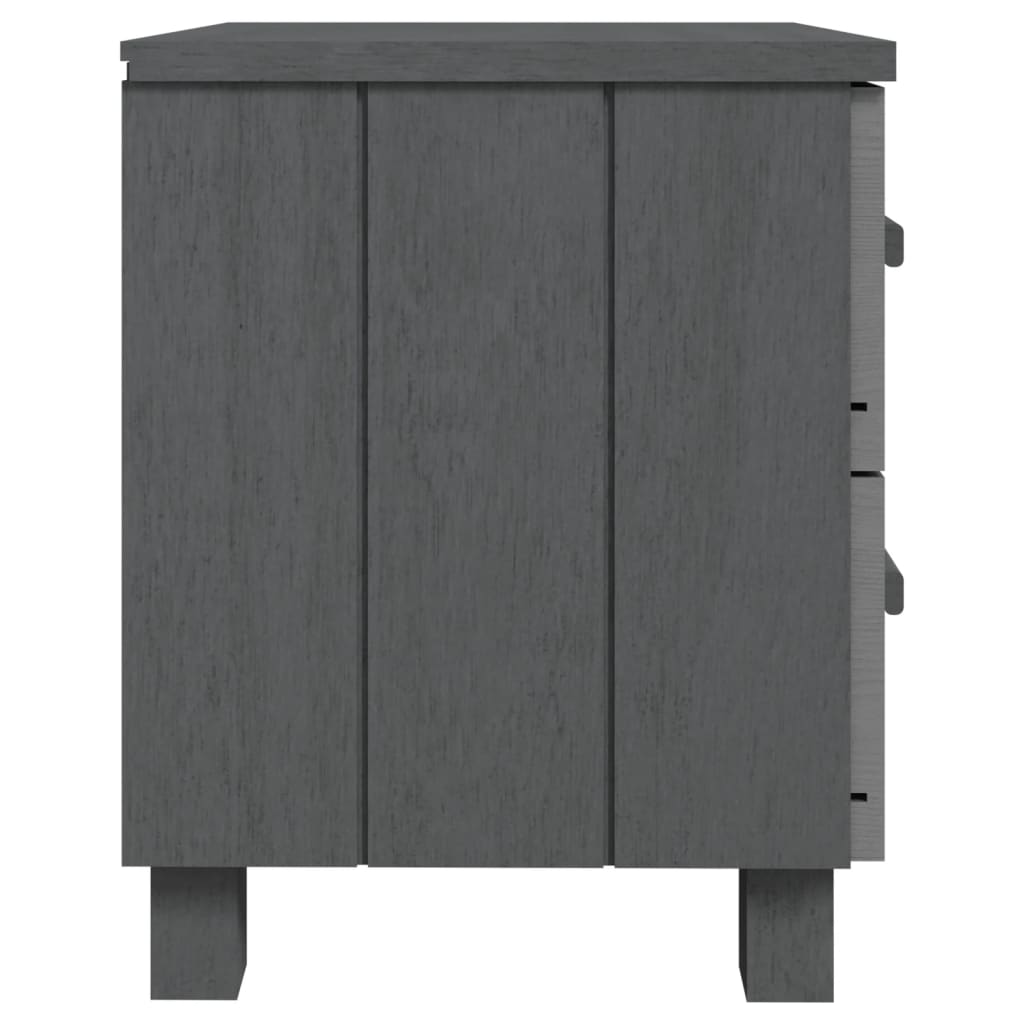Κομοδίνο HAMAR Σκούρο Γκρι 40 x 35 x 44,5 εκ. Μασίφ Ξύλο Πεύκου