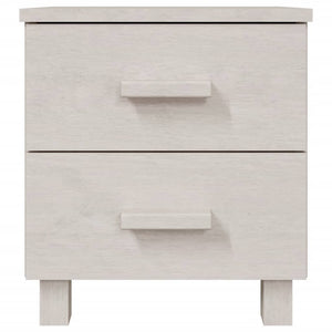Κομοδίνο HAMAR 2 Τεμ. Λευκά 40 x 35 x 44,5εκ. Μασίφ Ξύλο Πεύκου