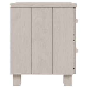 Κομοδίνο HAMAR 2 Τεμ. Λευκά 40 x 35 x 44,5εκ. Μασίφ Ξύλο Πεύκου