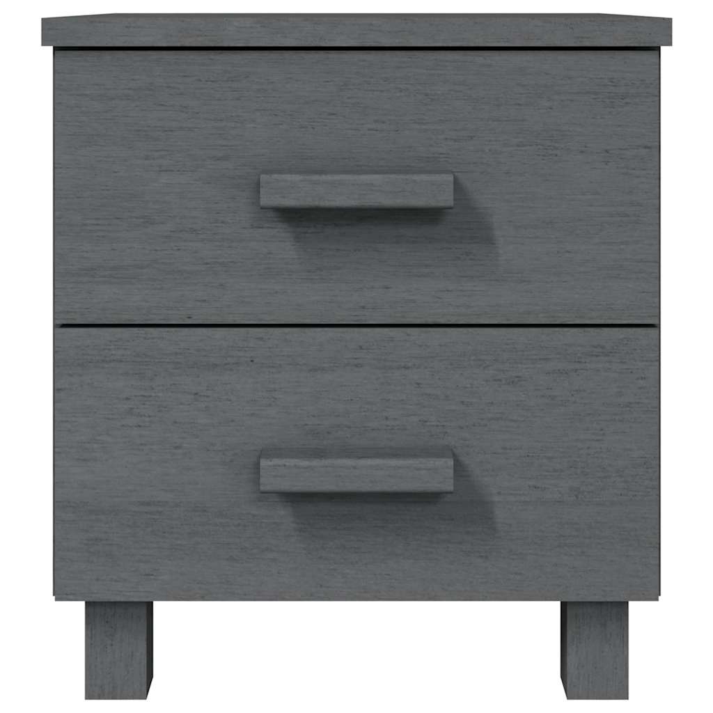 Κομοδίνο HAMAR 2 Τεμ. Σκ. Γκρι 40x35x44,5εκ. Μασίφ Ξύλο Πεύκου - Pakobazaar