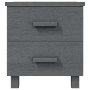 Κομοδίνο HAMAR 2 Τεμ. Σκ. Γκρι 40x35x44,5εκ. Μασίφ Ξύλο Πεύκου - Pakobazaar