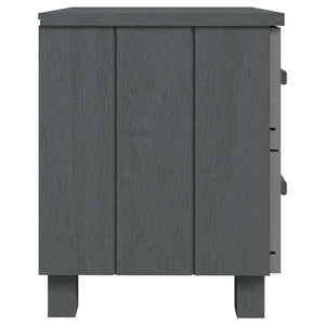 Κομοδίνο HAMAR 2 Τεμ. Σκ. Γκρι 40x35x44,5εκ. Μασίφ Ξύλο Πεύκου - Pakobazaar