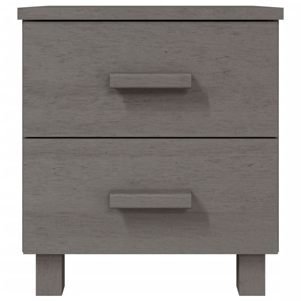 Κομοδίνο HAMAR 2 Τεμ. Αν. Γκρι 40x35x44,5εκ. Μασίφ Ξύλο Πεύκου